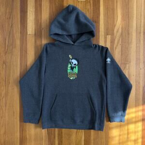 VINTAGE BLIND SKATEBOARDS GRIM REAPER GREY HOODIE SZ YOUTH L